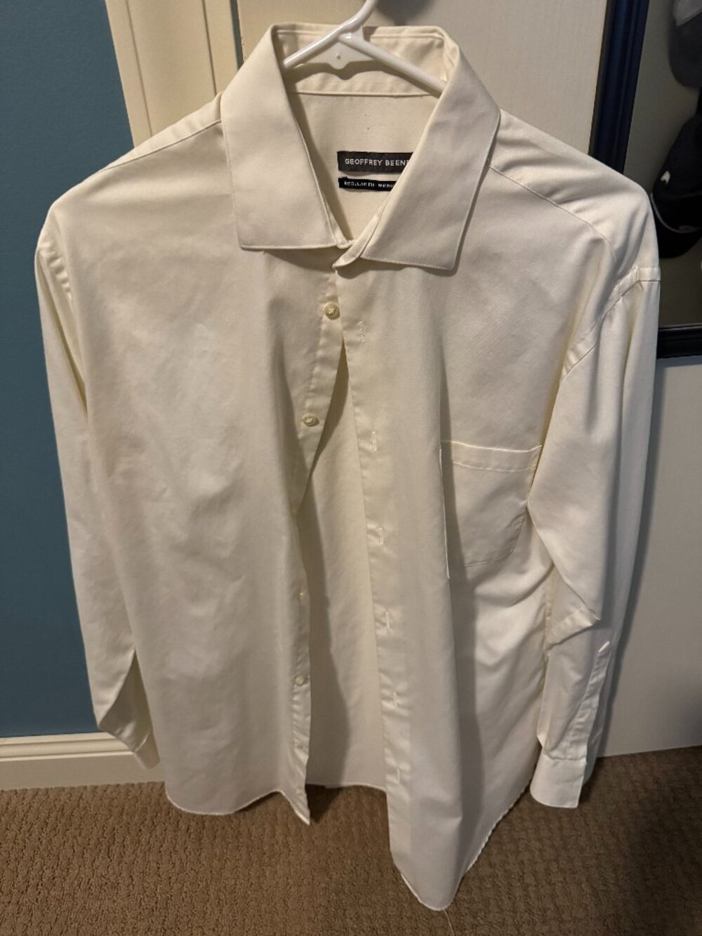 Geoffrey Beene Off White Button-Up Dress Shirt